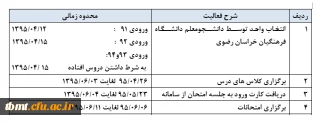 اطلاعیه شماره یک ترم تابستان کارشناسی پیوسته : زمان بندی برنامه اجرایی دوره تابستان 1395