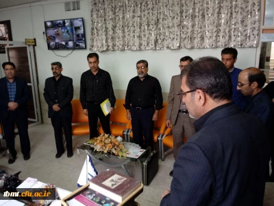 حضور مدیریت ،کارکنان واساتید واحد شهید رجایی در اتاق کار  معاونت محترم واحد جناب آقای باهوش جهت عرض تسلیت درگذشت مرحوم جواد رسایی پور .مورخه دوشنبه 96/7/10