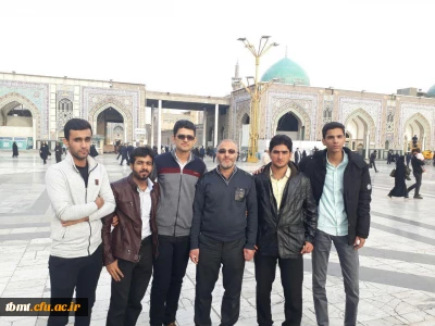 حضور جمعی از دانشجویان دانشگاه فرهنگیان واحد شهید رجایی تربت حیدریه در حرم امام رضا (ع) وزیارت آن حضرت به مناسبت شروع ماه ربیع الاول مورخه چهار شنبه 96/9/1