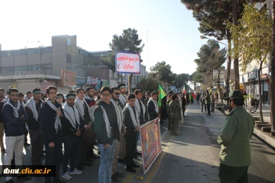 شرکت گسترده دانشجویان پایگاه بسیج شهید فاضلی دانشگاه فرهنگیان واحد شهید رجایی تربت حیدریه در  همایش اقتدار بسیج 98.09.05