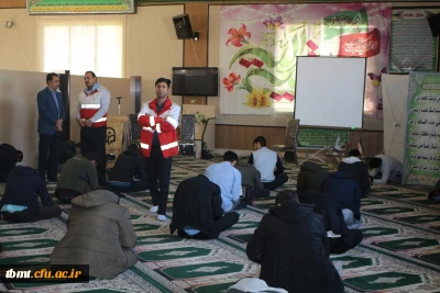 برگزاری آزمون دوره مهارت های کمک های اولیه و امداد و نجات در دانشگاه فرهنگیان واحد شهید رجایی تربت حیدریه98.10.9