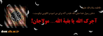 شهادت بانوی دو عالم، حضرت  صدیقه شهیده، فاطمه الزهرا سلام الله علیها بر همگان تسلیت باد.