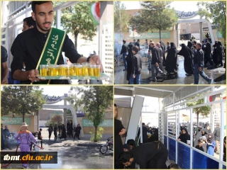 برپایی موکب پذیرایی دانشگاه فرهنگیان واحد شهید رجایی تربت حیدریه در مراسم پیاده روی جاماندگان اربعین حسینی علیه السلام1402.6.15